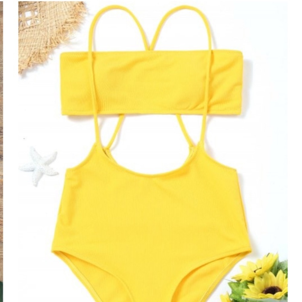 Yellow swimsuit